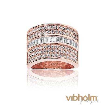 Sif Jakobs - Corte Grande ring i rosaforgyldt sølv SJ-R003-CZ(RG)